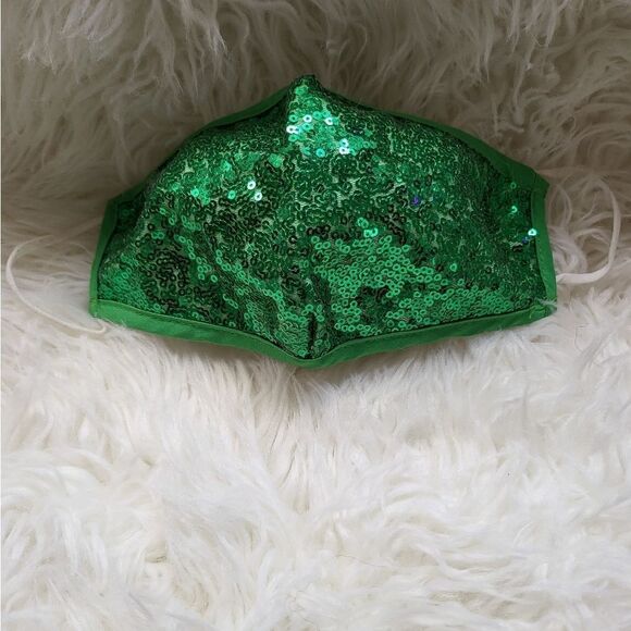 𝅺Green sequined facial mask - Picture 1 of 2